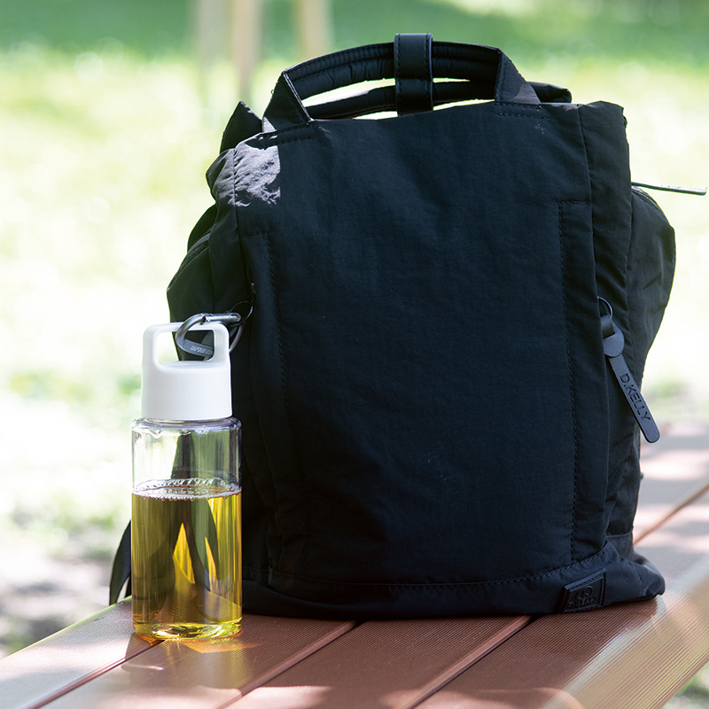 カラビナを付けてハンズフリー