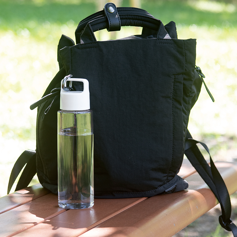 カラビナを付けてハンズフリー